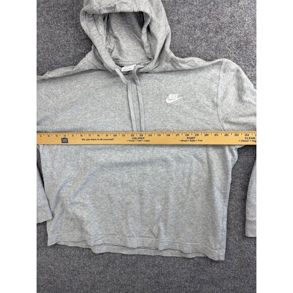 Nike Pullover Hoodie Women's Large Heather Gray Long Sleeve Sweatshirt Cotton - Picture 3 of 6